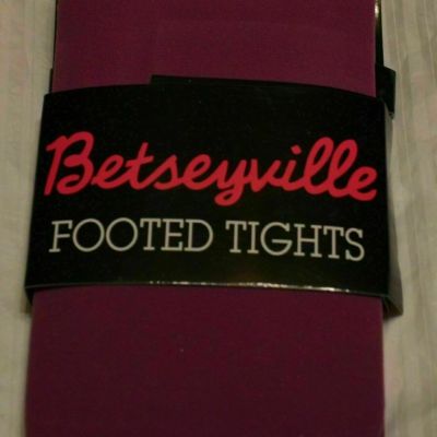 AUTHENTIC BETSEYVILLE MICROFIBER SPANDEX FOOTED TIGHTS PURPLE SZ MED Lot of 2